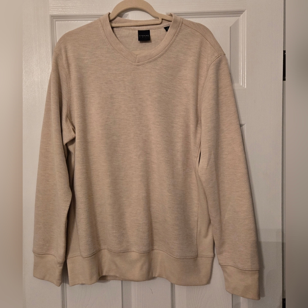 Dunning Golf Sweatshirt Wool Polyester Blend Beige XXL